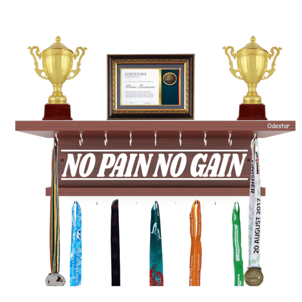 ODESTAR MEDAL HOLDER FOR WALL NO PAIN NO GAIN - Image 2